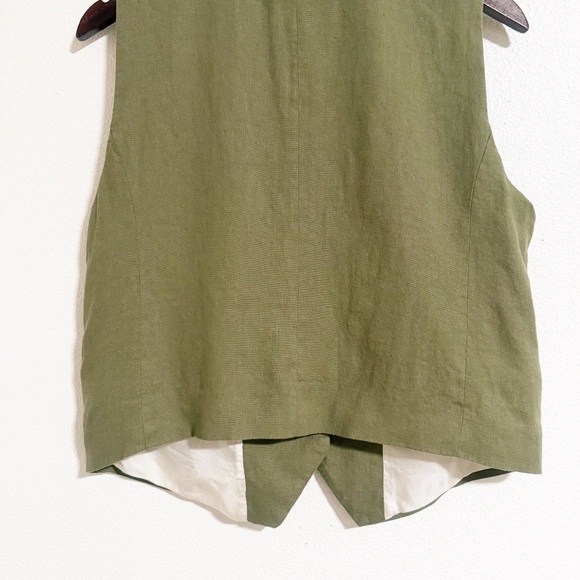 Zara Linen Blend Button Front Vest - Picture 7 of 10